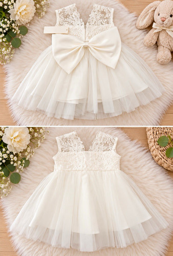 Baby mädchen kleid - kleid, weiß